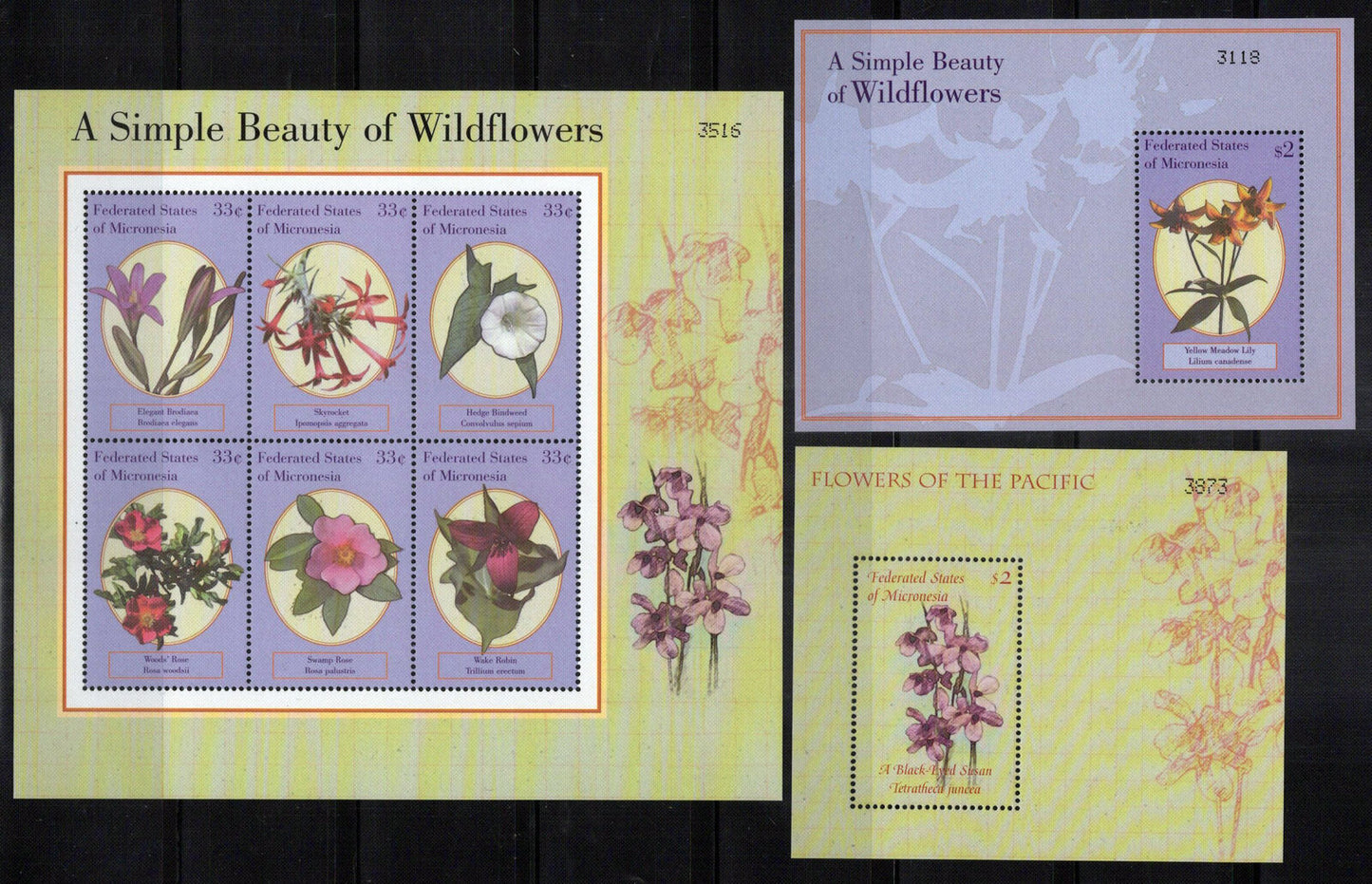 Micronesia 385-388 MNH Flowers of Pacific Plants Nature