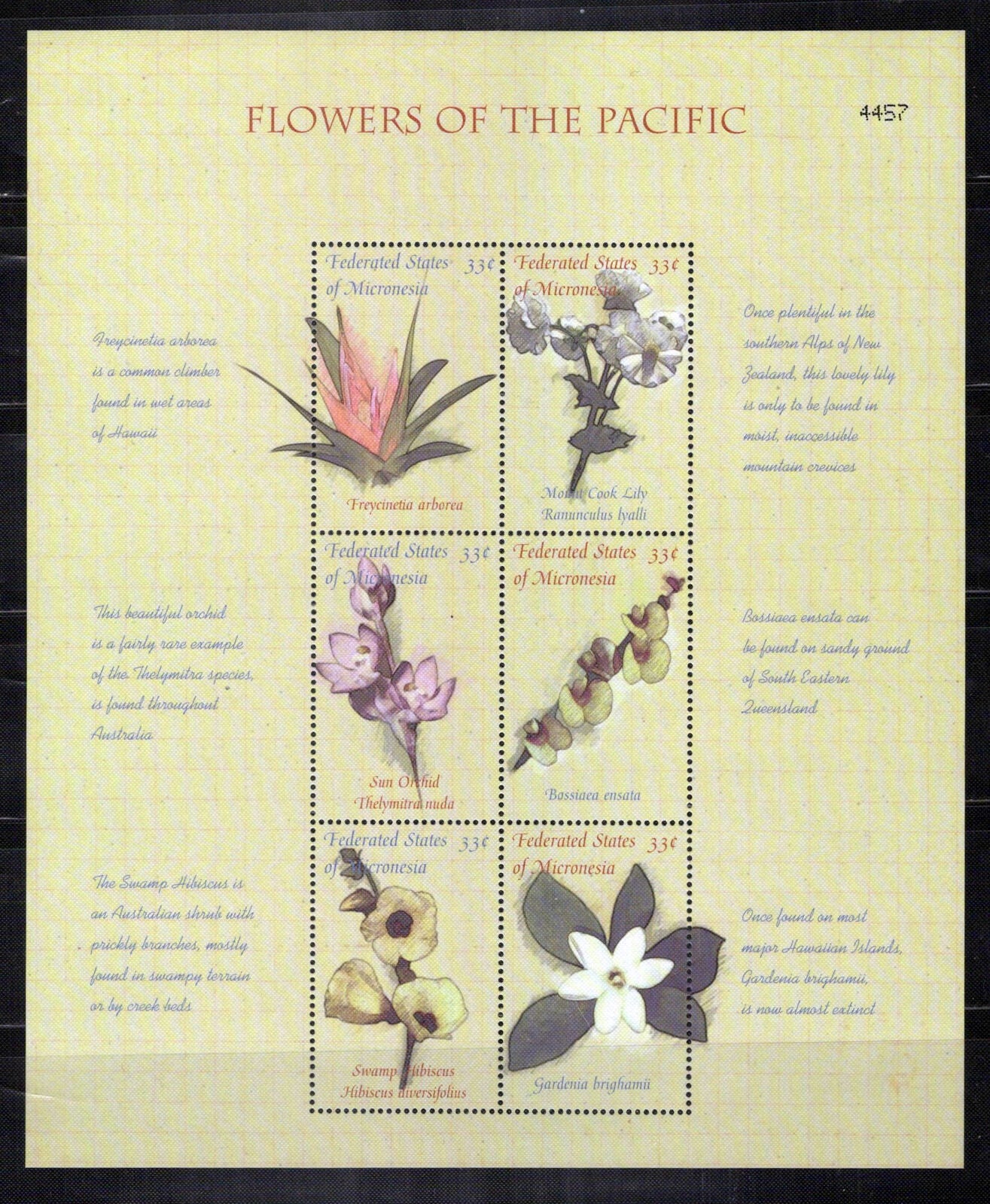 Micronesia 385-388 MNH Flowers of Pacific Plants Nature