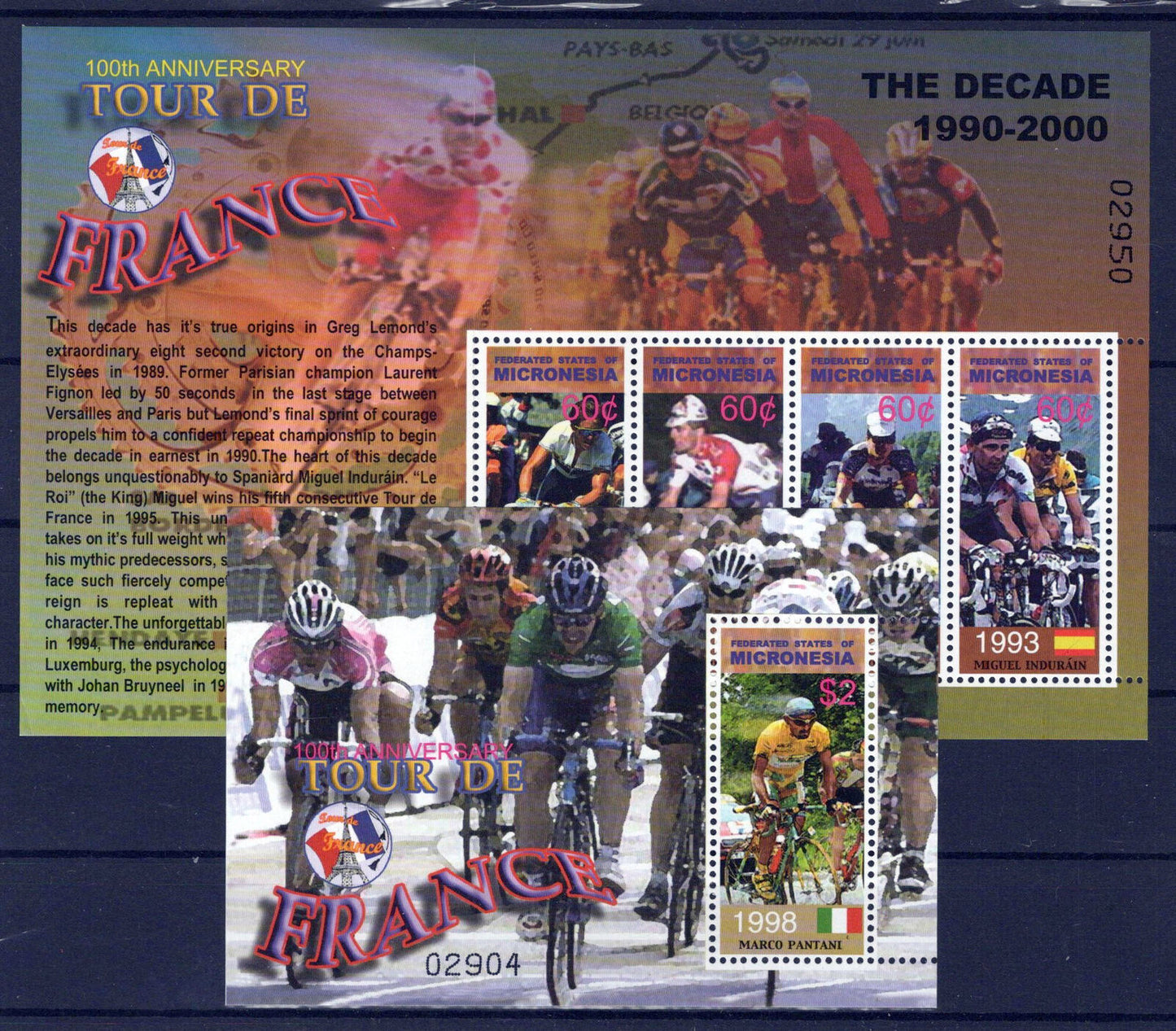 Micronesia 547-548 MNH Tour De France Bicycles Sports Races