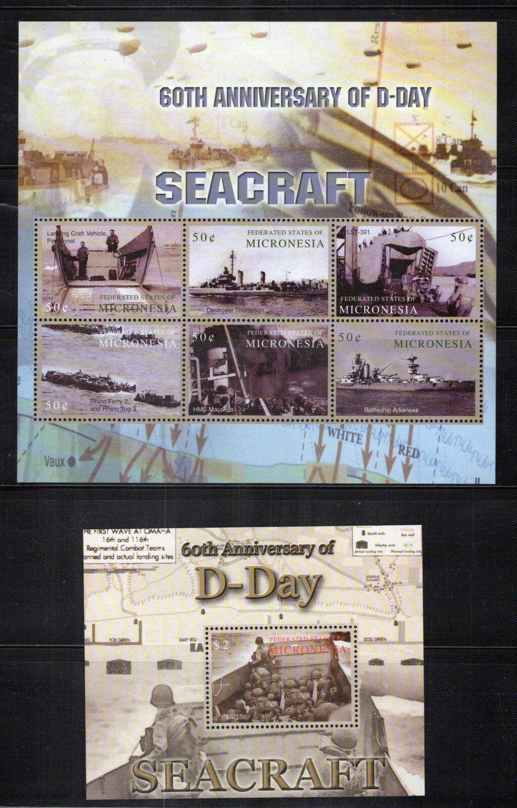 Micronesia 591-592 MNH Military War D-Day Ships Seacraft