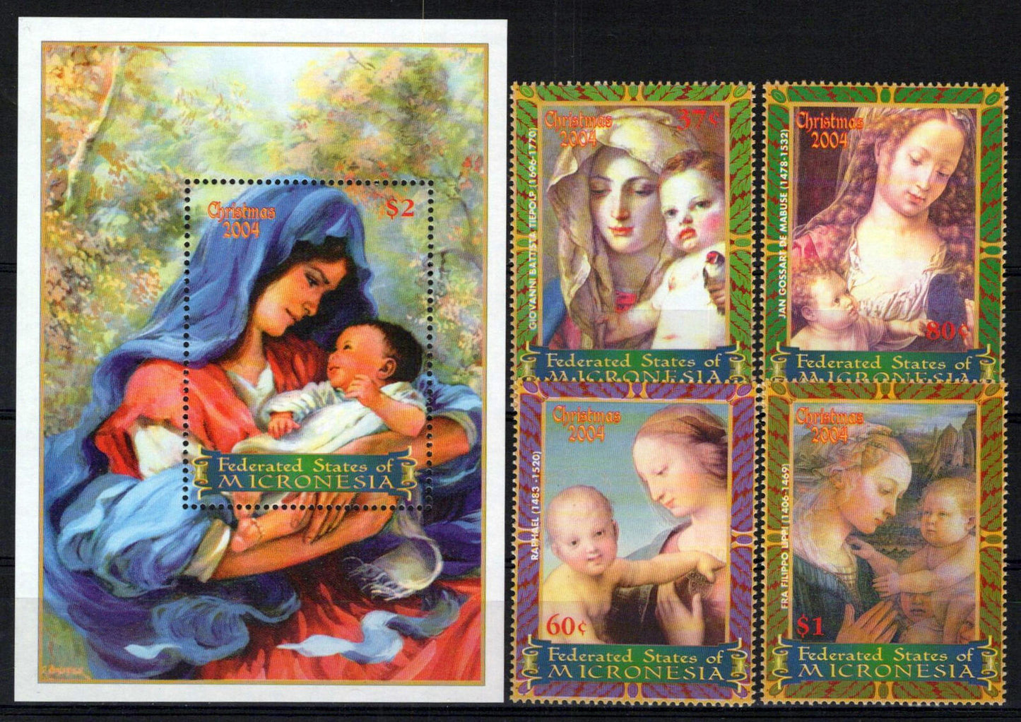 Micronesia 627-631 MNH Christmas Paintings Madonna & Child