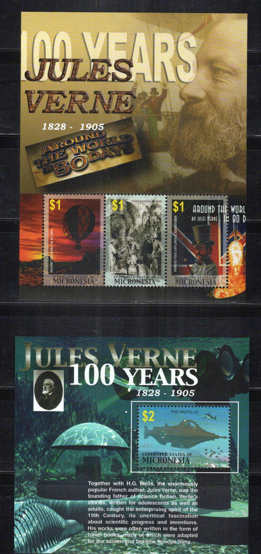 Micronesia 649-650 MNH Jules Verne Author Literature