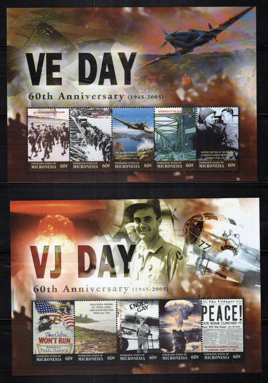 Micronesia 637-638 MNH WWII Military War Aviation VE Day