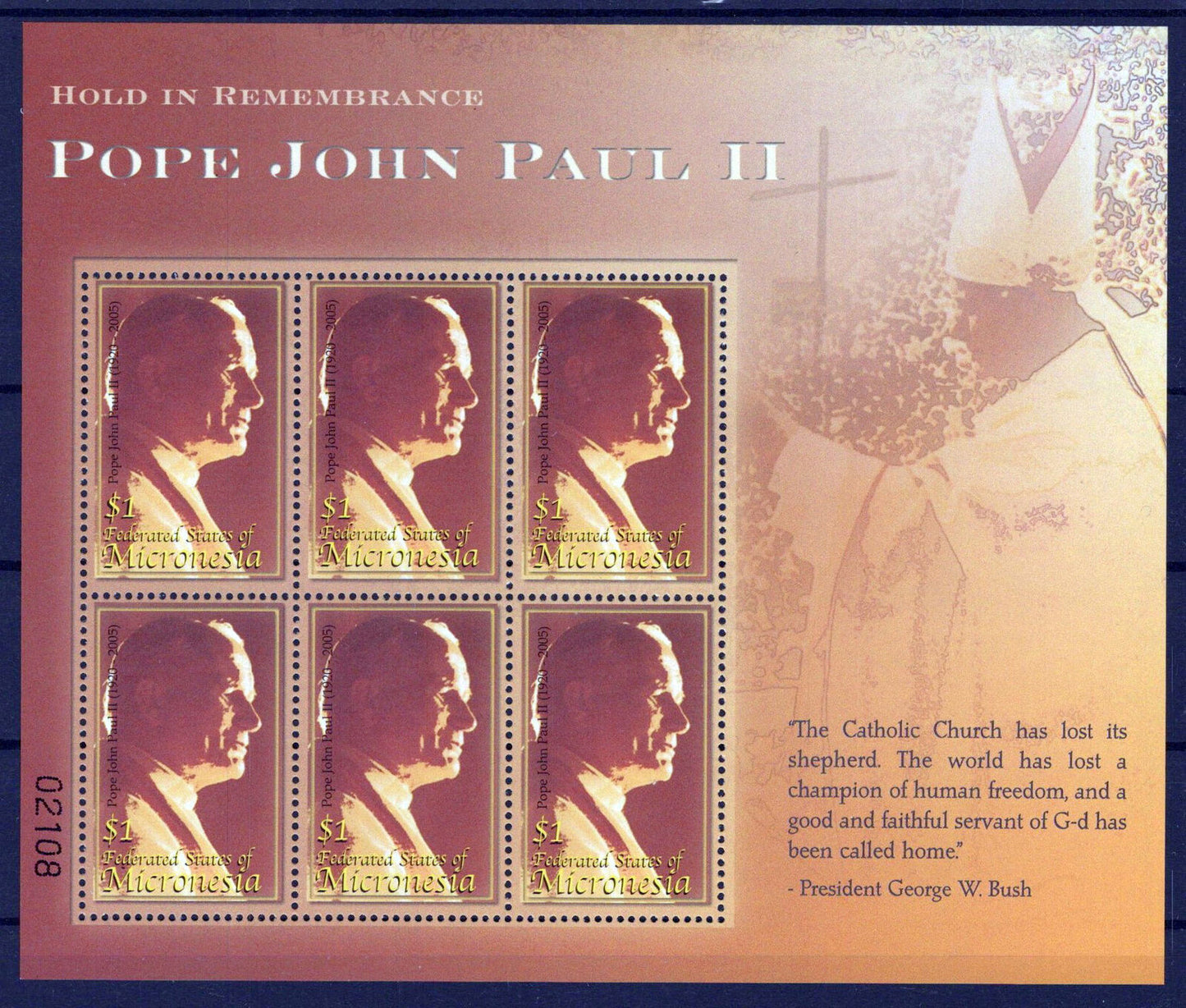 Micronesia 646 MNH Pope John Paul II Religious Figure