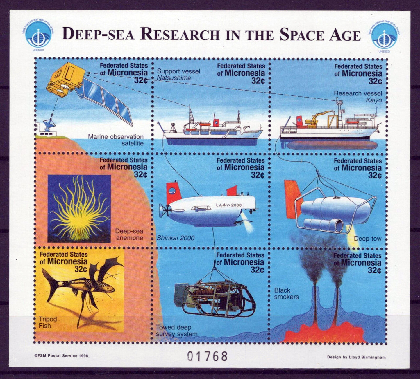 Micronesia 295 MNH Deep Sea Research Ships Submarines