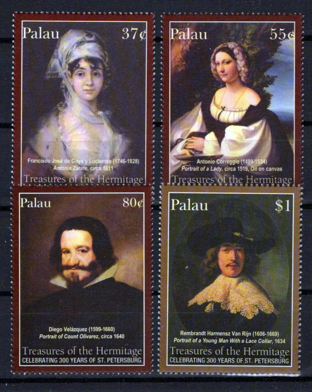 Palau 752-755 MNH Paintings Portraits Art Rembrandt Goya