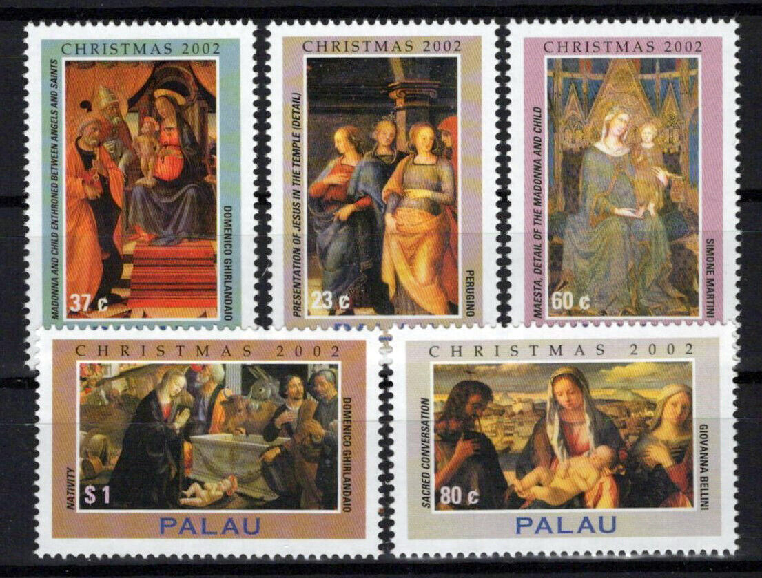 Palau 699-703 MNH Christmas Jesus Madonna Nativity Paintings