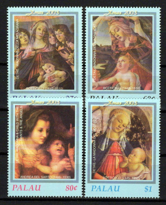 Palau 741-744 MNH Christmas Paintings Madonna & Child