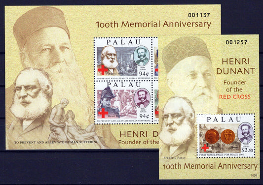 Palau 1012-1013 MNH Henri Dunant Founder of Red Cross Medical