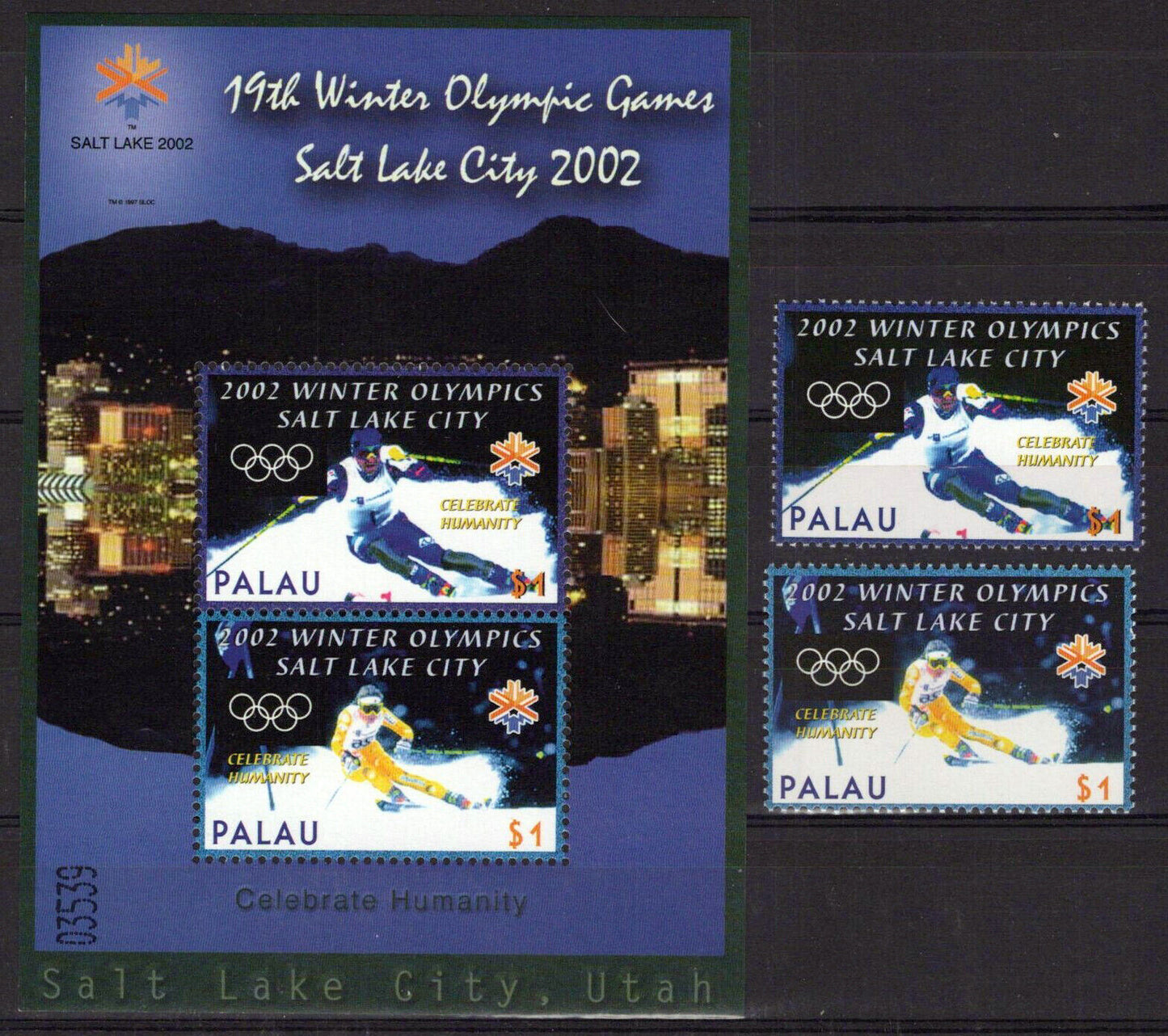 Palau 678-679a MNH Olympics Sports Games Skier