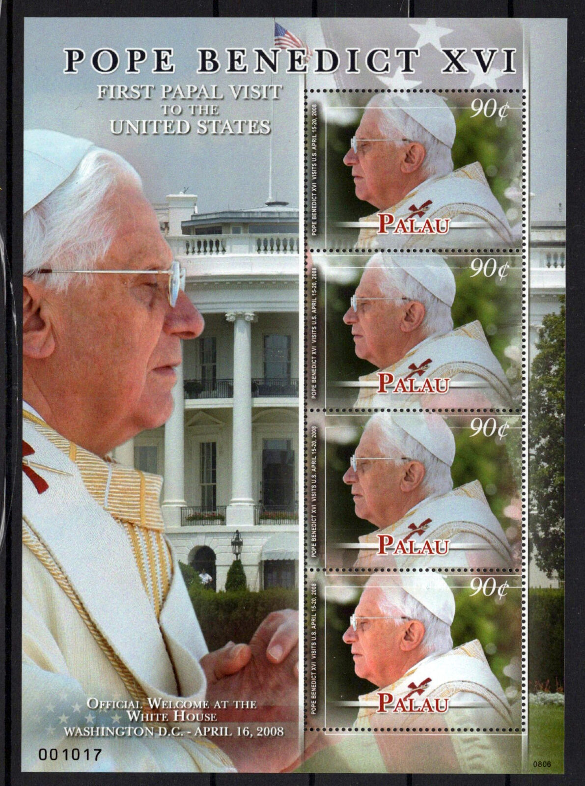 Palau 938 MNH Pope Benedict XVI Religious Figure