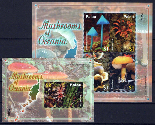 Palau 877-878 MNH Mushrooms of Oceania Fungi Plants Nature