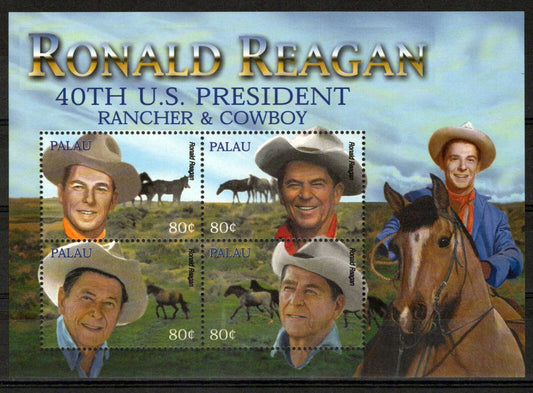 Palau 722 MNH Ronald Reagan President Actor Entertainment Horses