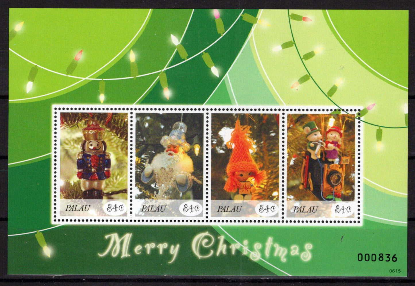 Palau 870 MNH Christmas Ornaments Santa Soldiers Elf