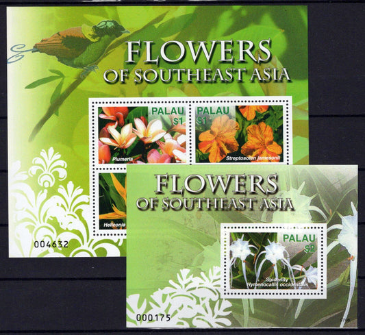 Palau 892-893 MNH Flowers of Southeast Asia Plants Nature