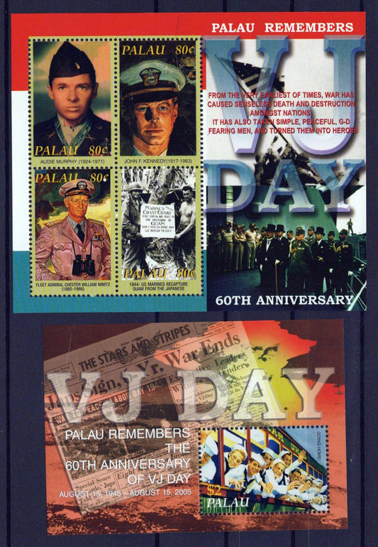 Palau 832-833 MNH VJ Day Military War WWII