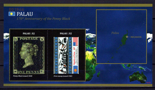 Palau 1016 MNH Stamps on Stamps Penny Black