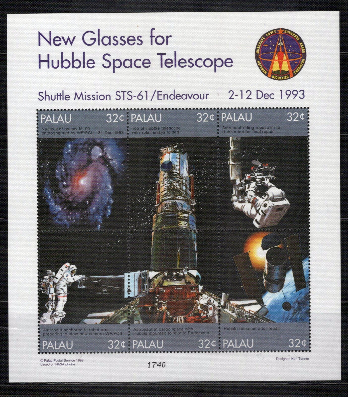 Palau 453-456 MNH Hubble Space Telescope