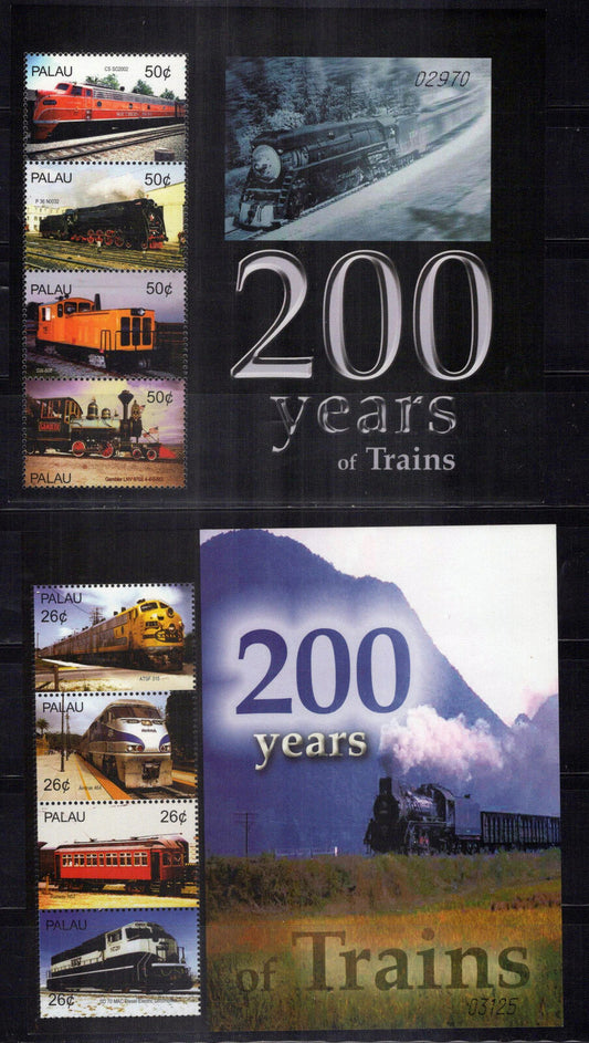 Palau 783-786 MNH 200 Years of Trains Locomotives Railroads