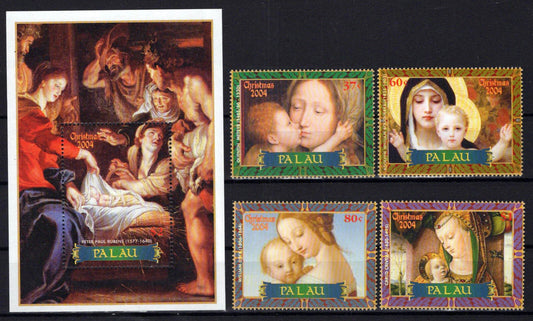 Palau 804-808 MNH Paintings Christmas Madonna & Child