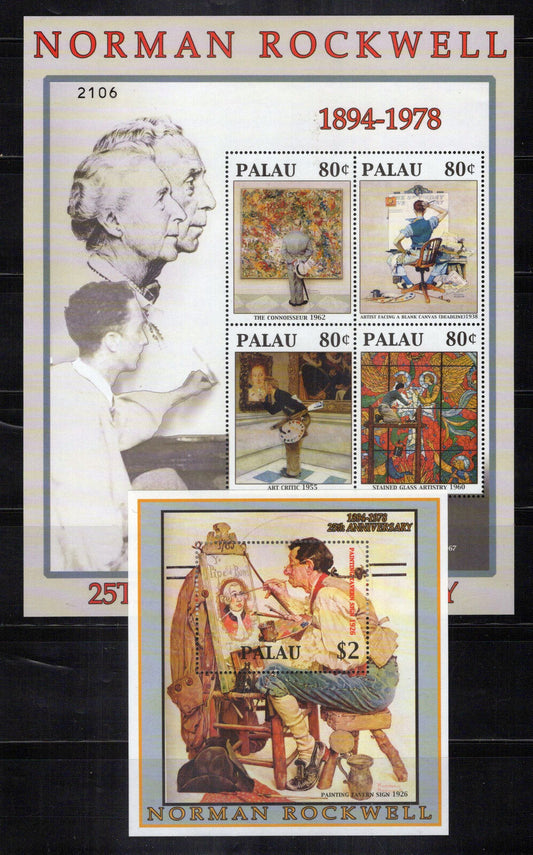 Palau 748-749 MNH Norman Rockwell Paintings