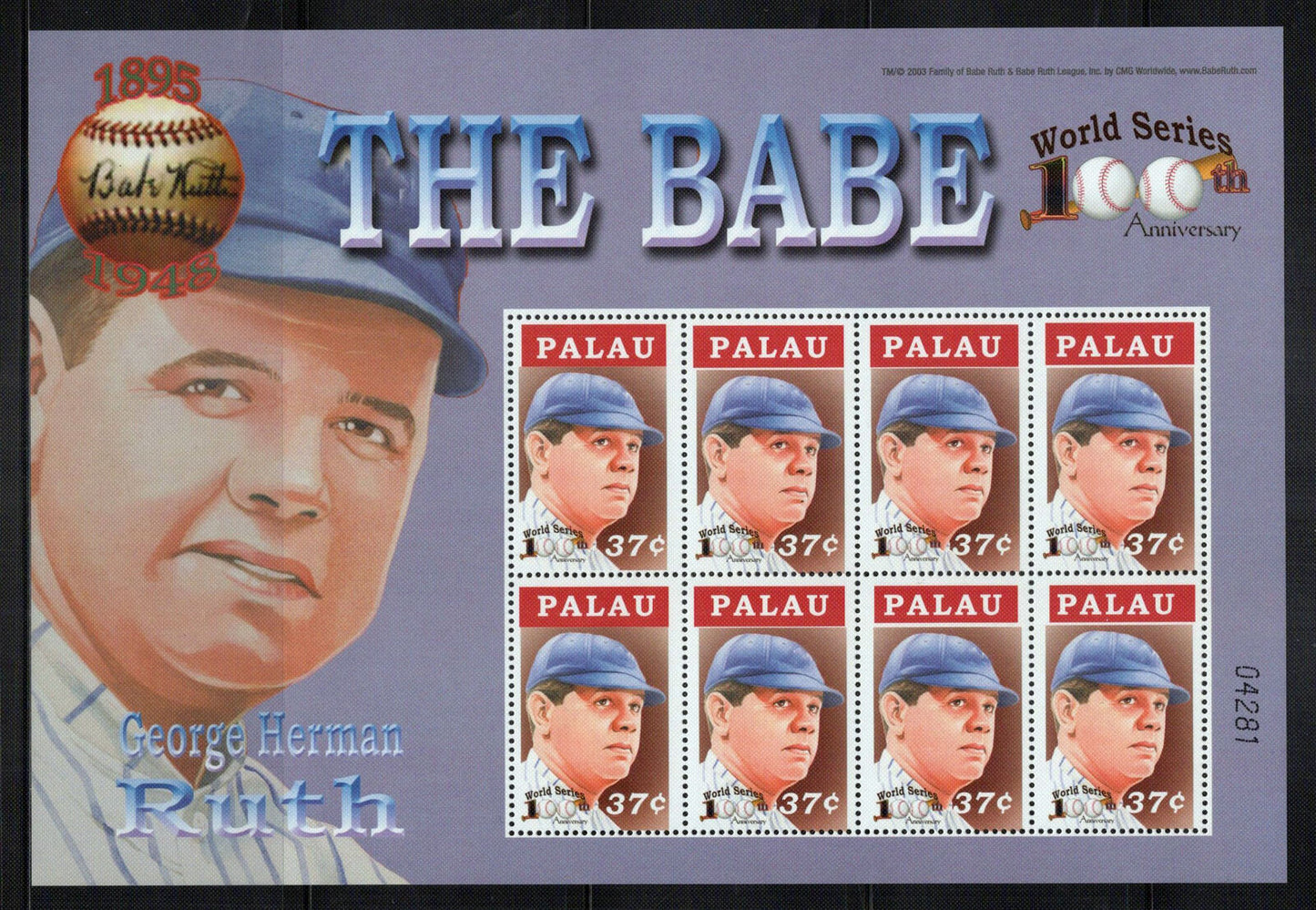 Palau 781-782 MNH Sports Baseball Games Babe Ruth