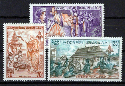 Laos 241, C106-C107 MNH Girl Scouts Laotian Scout Movement