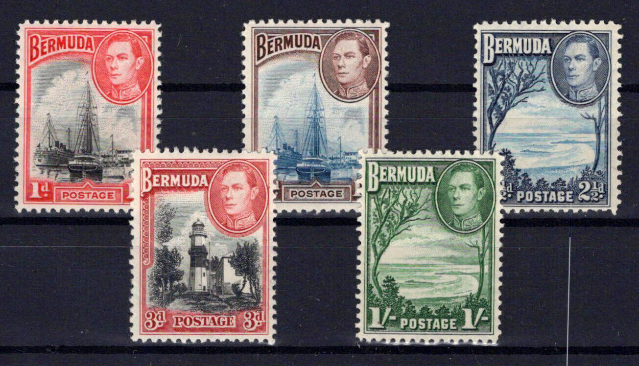 Bermuda 118-122 MNH / MH (2 1/2p) ships lighthouse coastal scene ZAYIX 0324S0004