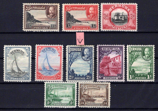 Bermuda 105-114 MH  Harbor & Island Scenes, 2 1/2 d flawed ZAYIX 0324S0002