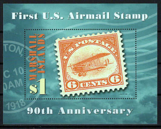 Marshall Islands 933 MNH Stamps on Stamps U.S. Airmail Stamp ZAYIX 0324M0134