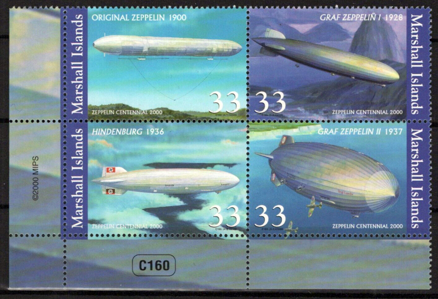 Marshall Islands 739 MNH Aviation First Zeppelin ZAYIX 0324-M0146