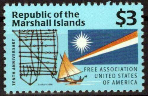 Marshall Islands 615 MNH Canoe Flags ZAYIX 0424S0006M