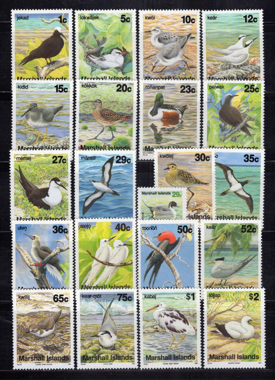 Marshall Islands 346-365A MNH Birds Definitive Set 1 ZAYIX 0424S0021M