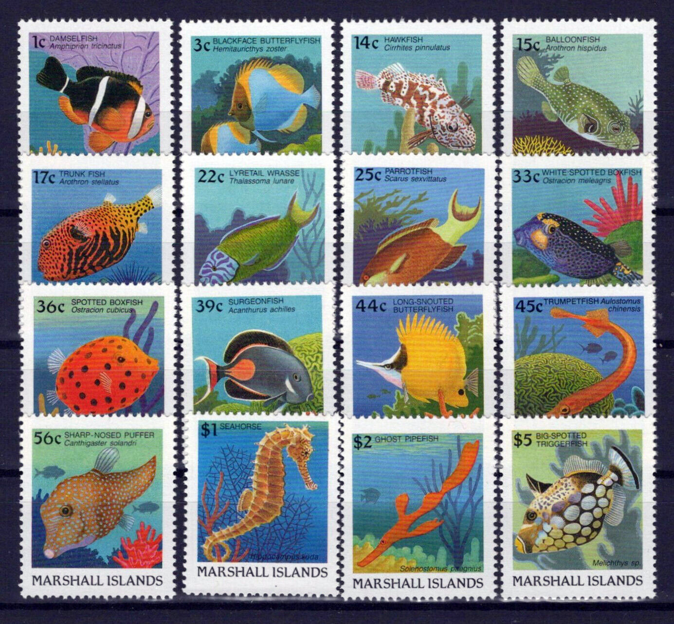 Marshall Islands 168-183 MNH Marine Life Fish ZAYIX 0424S0025M