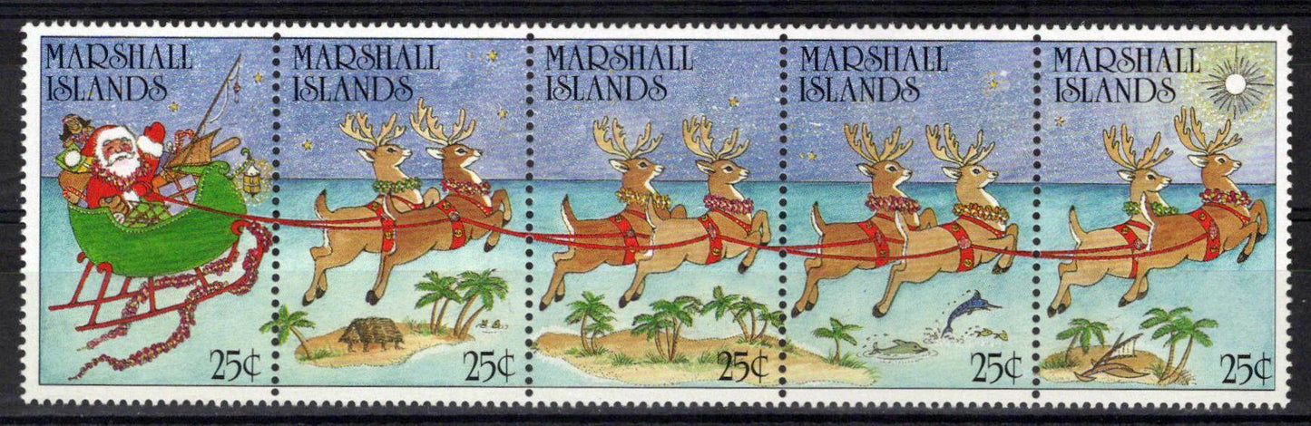 Marshall Islands 199a MNH Christmas Santa Reindeer Palm Trees ZAYIX 0424M0003M