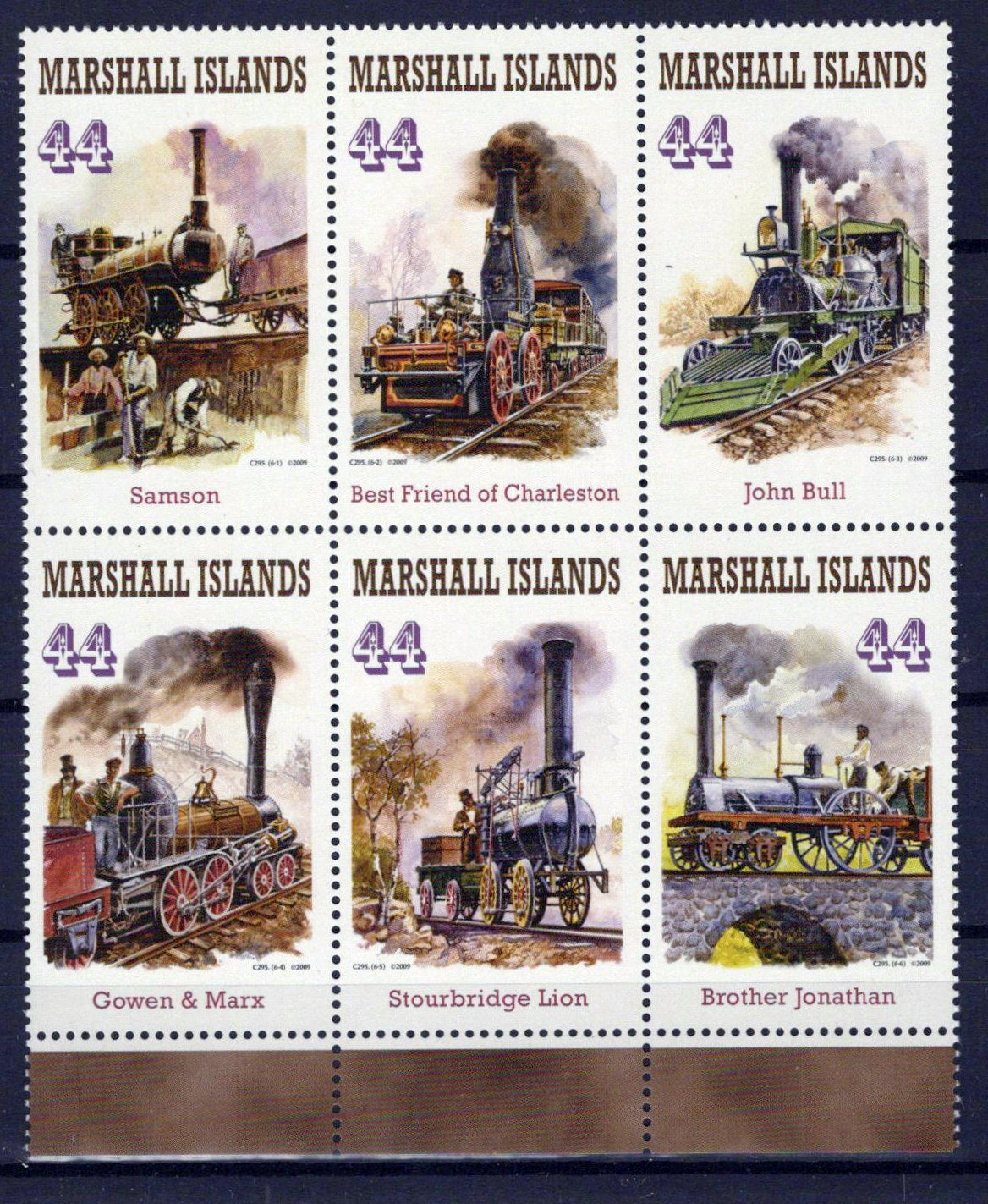 Marshall Islands 949 MNH Steam Locomotives Trains Railroads ZAYIX 0424M0007M