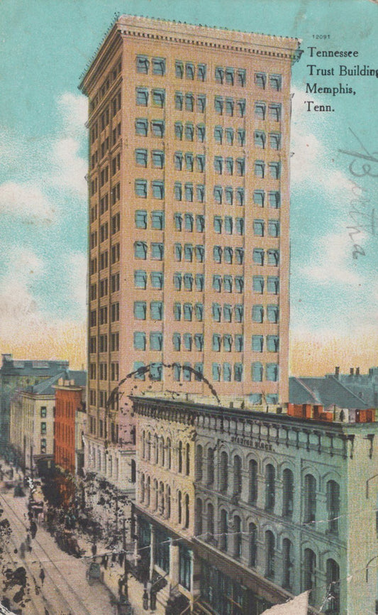 ZAYIX US Postcard Tennessee Trust Building, Memphis, Duplex cancel 0324M0345