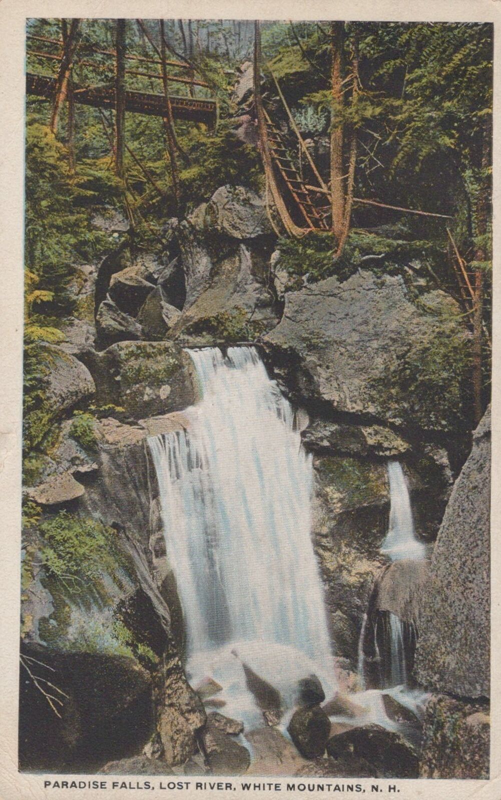 ZAYIX US Postcard Paradise Falls, Lost River, White Mountains, NH 0324M0344