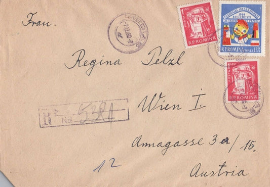 Romania Cover 1960 3.20L Registered to Austria, Theater ZAYIX 0224M0127