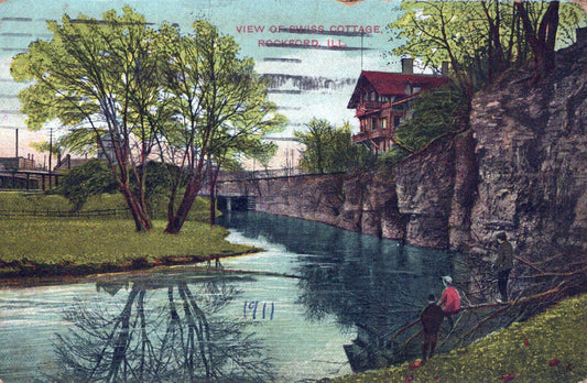 ZAYIX US Postcard View of the Swiss Cottage, Rockford, Illinois 0324M0201