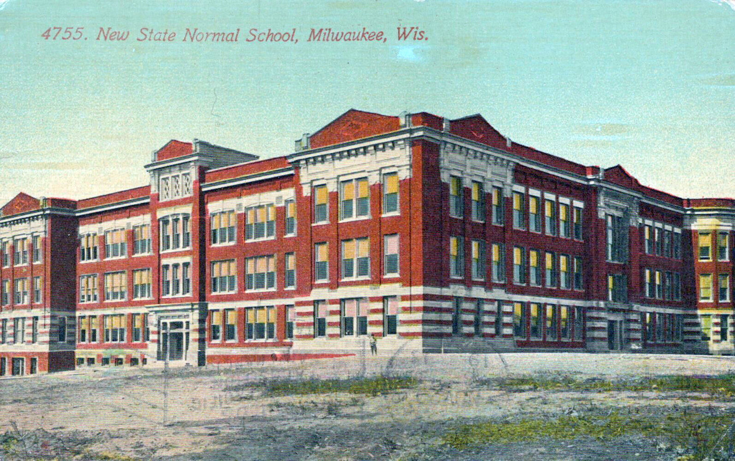 ZAYIX US Postcard New State Normal School, Milwaukee, Wis. 0324M0188