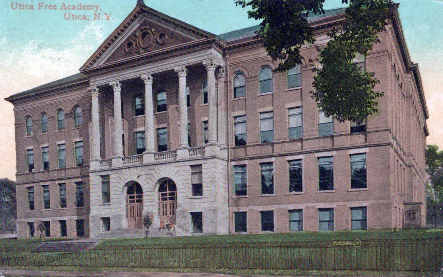 ZAYIX US Postcard Utica Free Academy, Utica, NY c1911 Machine Cancel 0324M0202