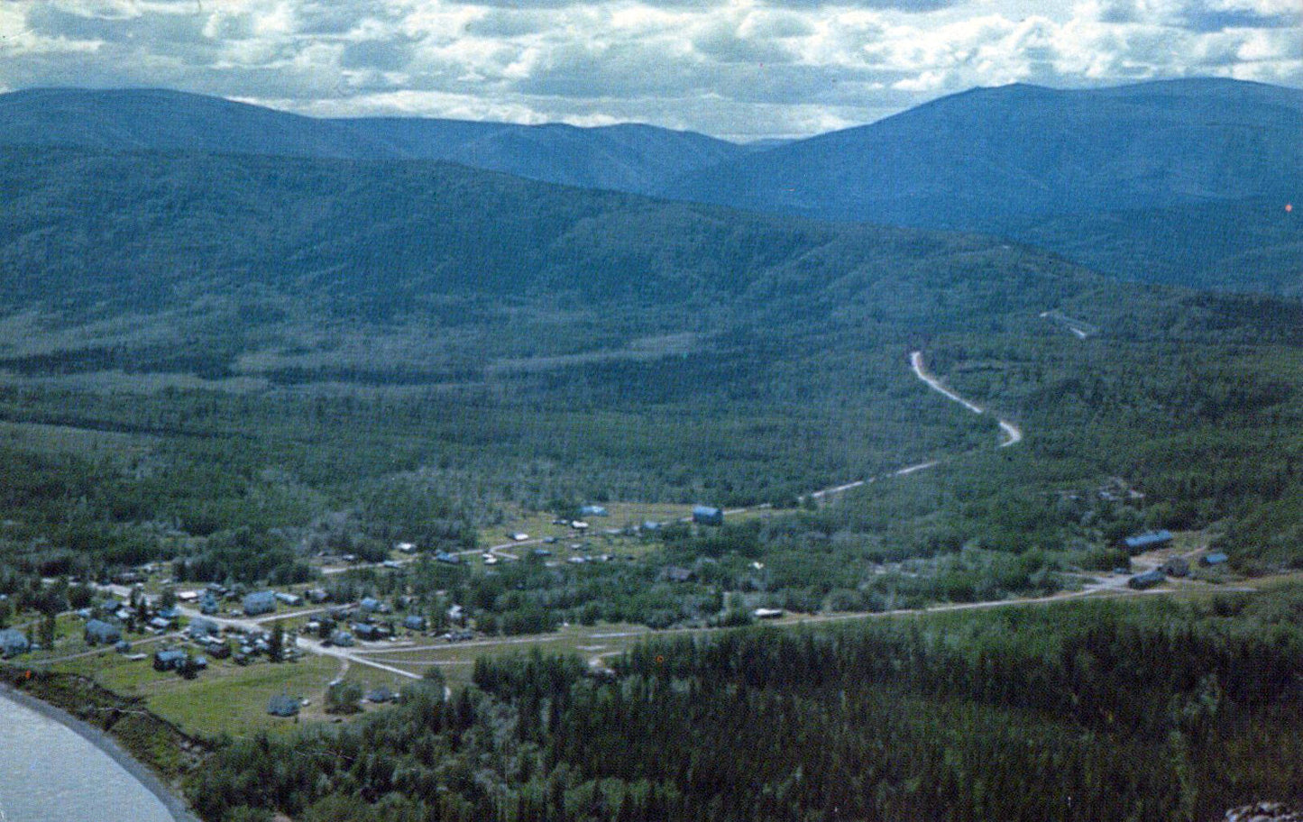 ZAYIX US Postcard Eagle, Alaska Aerial View 1987 Handstamp 0324M0195