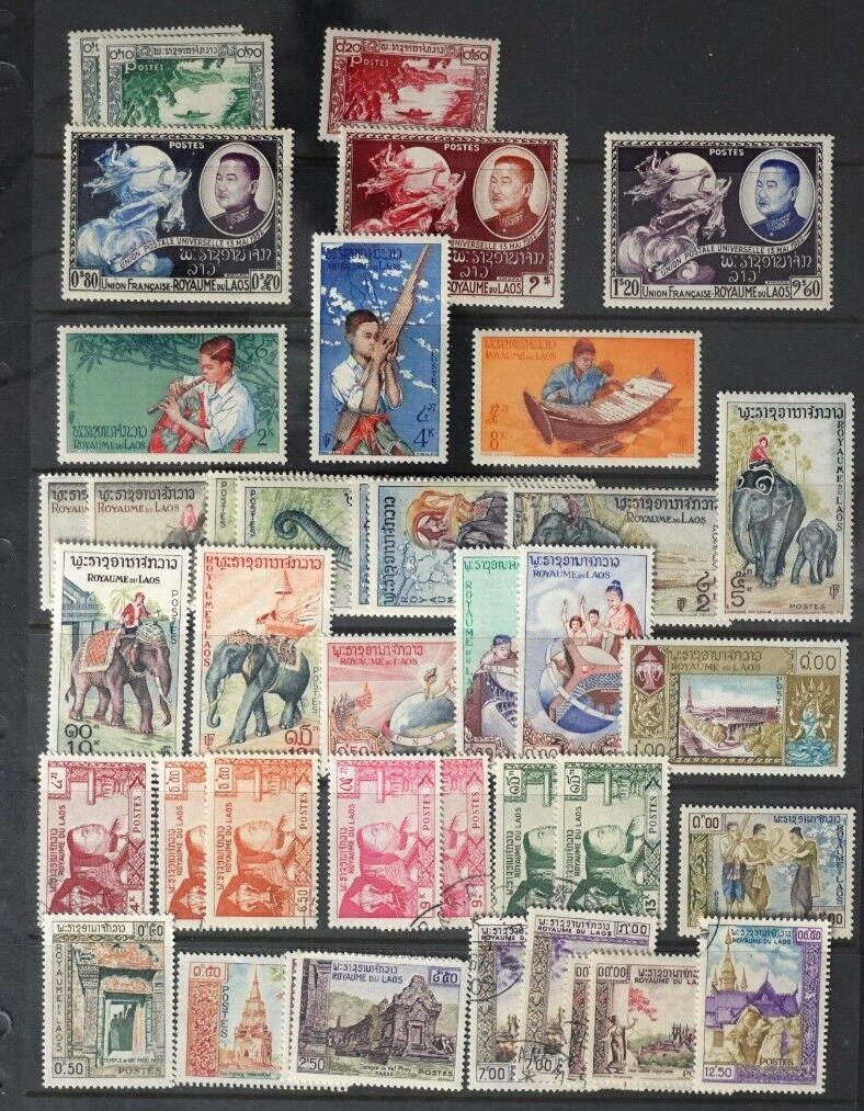 Laos Mint & Used Stamp & Souvenir Sheet Collection Stock Pages ZAYIX 0424FRA15