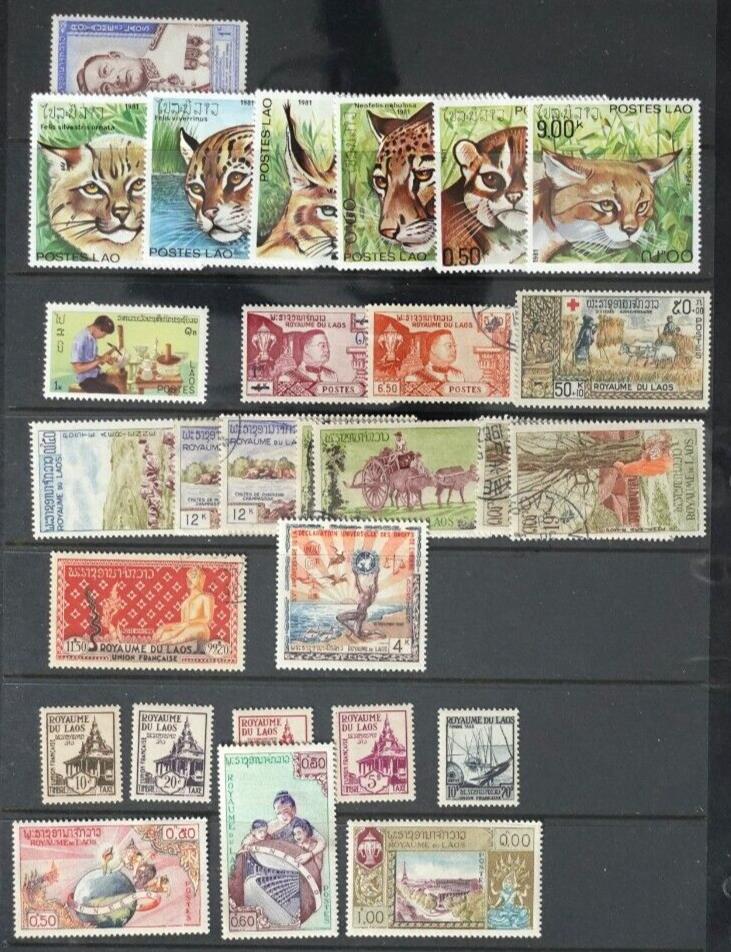 Laos Mint & Used Stamp & Souvenir Sheet Collection Stock Pages ZAYIX 0424FRA15