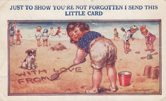 ZAYIX US Postcard Humorous 1930 Children on Beach Kid Vacations 0324M0324