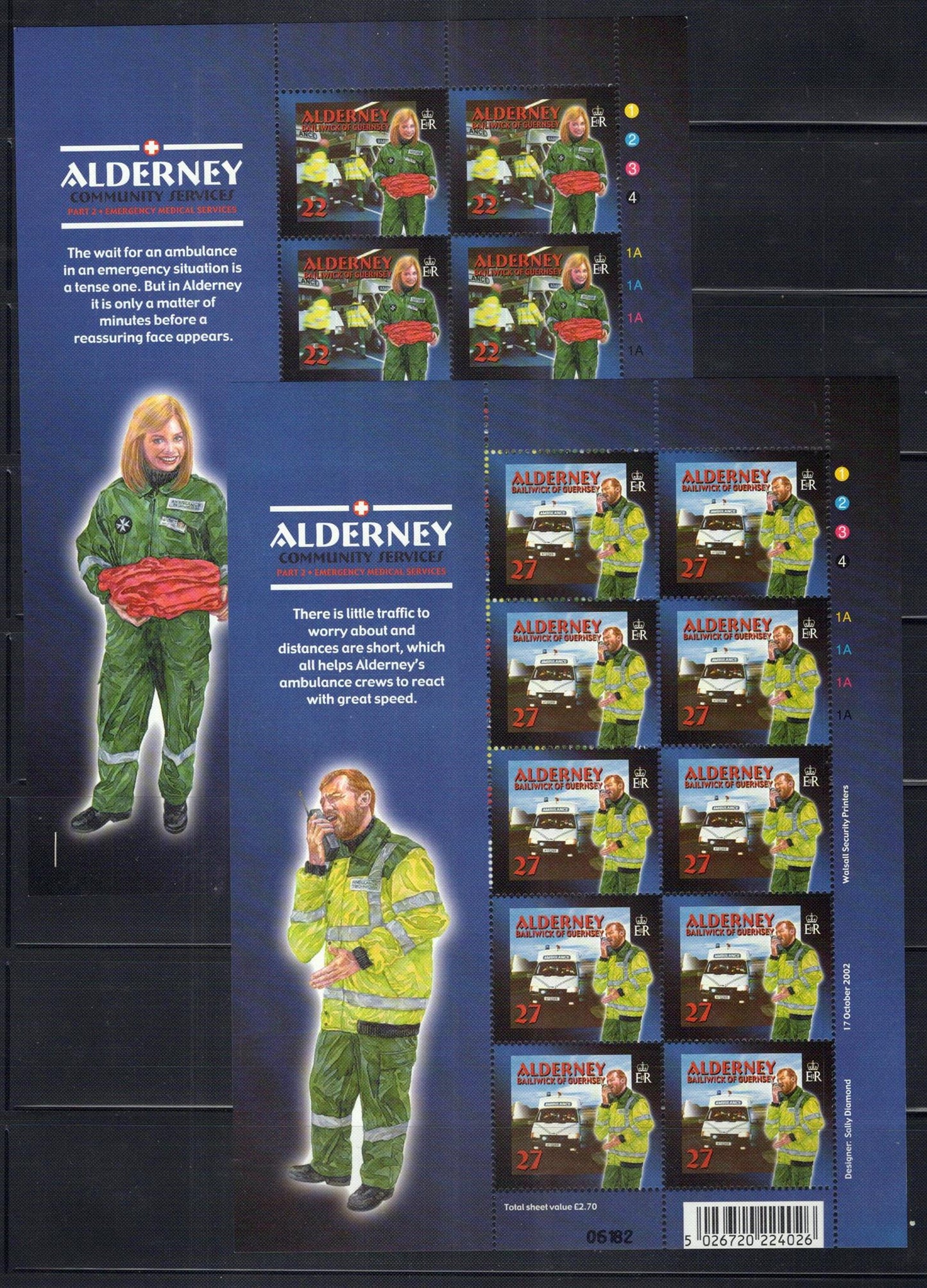 Alderney 196-201 MNH Emergency Medial Services