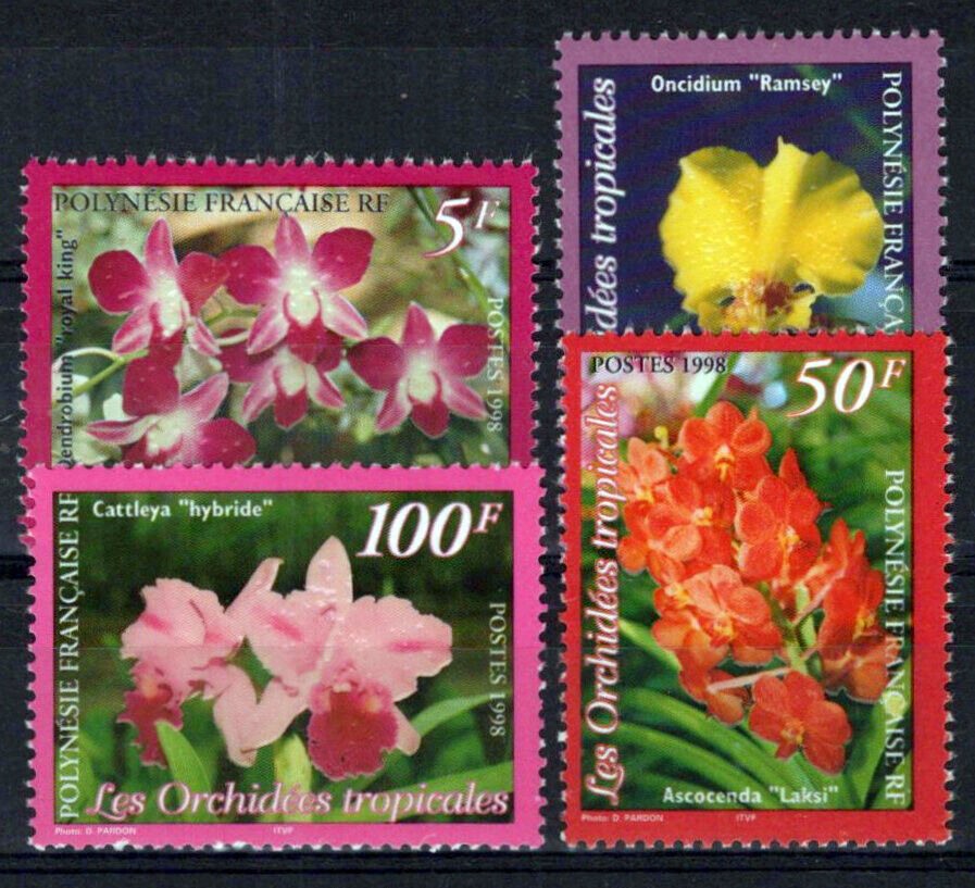 French Polynesia 731-734 MNH Orchids Flowers Plants ZAYIX 0524S0439