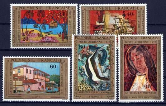 French Polynesia C122-C126 MNH Air Post Women Architecture Fish ZAYIX 0524S0443