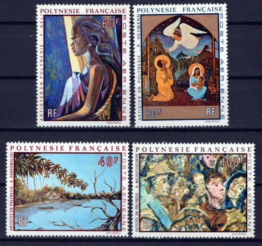 French Polynesia C79-C82 MNH Paintings Trees Women Holy Family ZAYIX 0524S0446